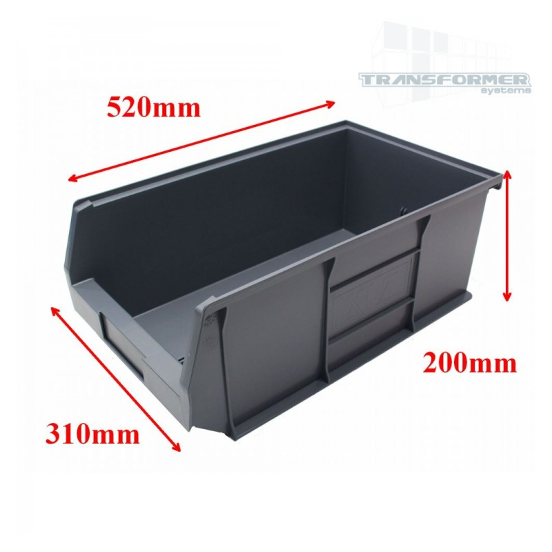 Grey Plastic Parts Bins / Boxes - size 7.
