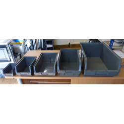 Grey Plastic Parts Bins / Boxes - size 7.