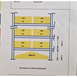 Used Hilo Premierack Pallet Racking - 4 Bay Run - Frames 5000x900mm - Beams 2700mm