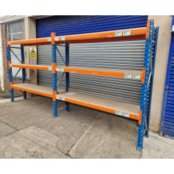 PSS Longspan Shelving 2 Bay Run 2250mm High with 3 levels.