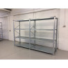 Galvanised Shelving 2 bay run 2000mm (H) x 1200mm (W) x 400mm (D) c/w 4 levels.