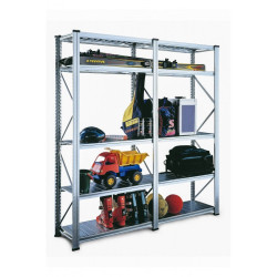 Galvanised Shelving 2 bay run 2000mm (H) x 1200mm (W) x 400mm (D) c/w 4 levels.